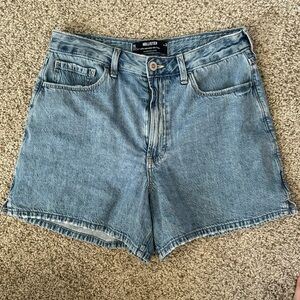 Ultra high rise denim shorts